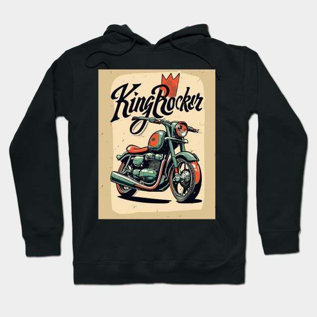 Kingrocker Vintage Bike Hoodie by Kingrocker Clothing